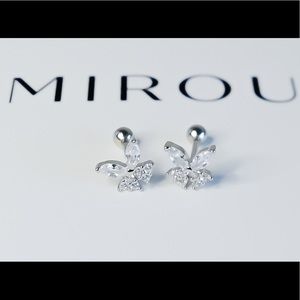 Butterfly Stud Earrings Sterling Silver 925S✨